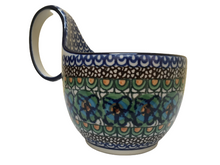 Load image into Gallery viewer, Bowl With Loop Handle 16 oz Unikat Mardi Flowers
