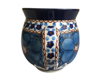 Load image into Gallery viewer, Bubble Mug 16 oz Unikat Cobalt Flowers
