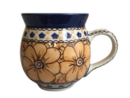 Bubble Mug 12 oz Unikat Orange Flowers
