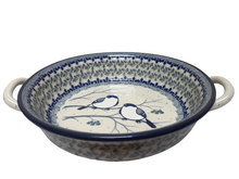 Load image into Gallery viewer, Round Baker with Handles 8&quot; Unikat Blue Birds
